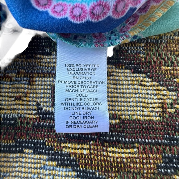 Women’s Paisley Blue Blouse Bell Sleeves W/ Tie Size Small Boho Hippie Festival - Picture 7 of 7